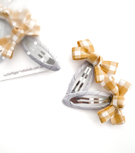 Gia gingham pair - Gold