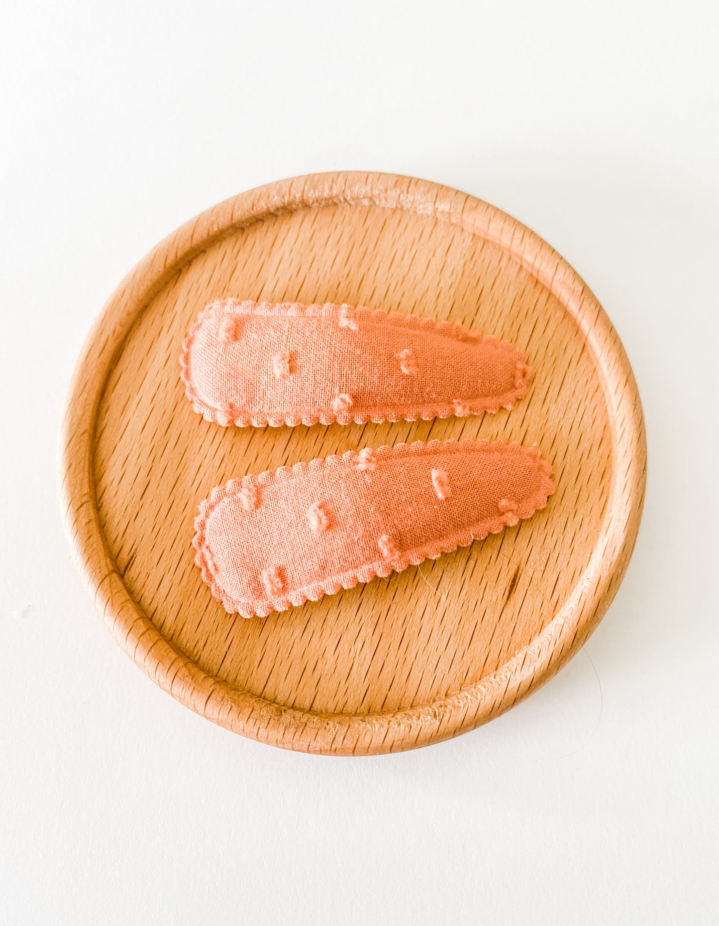 Ochre PomPom - Fabric Snap clip duo