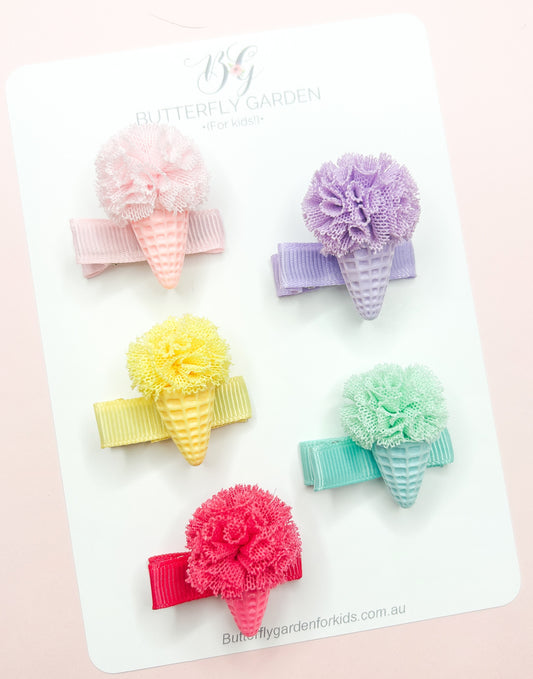 Candy Scoops PomPom Fringe Clips - 5 colours to choose from!