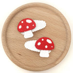 Fairy Toadstool fabric snap clip duo - Baby or Girls size