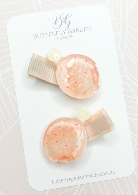 Peach Popsicles fringe clips
