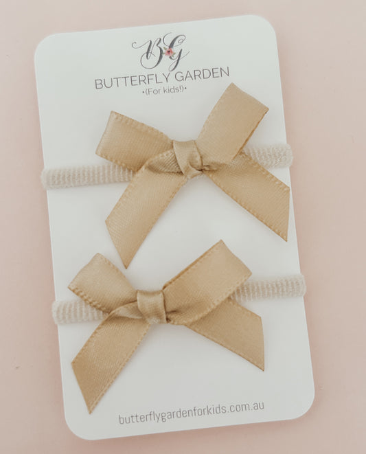Petite hair tie set - Soft Gold Bows