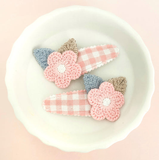 Cottagecore nonslip clips - Pink Bloosoms