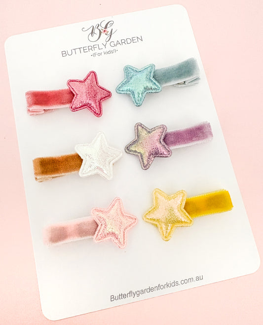 Shooting Stars velvet fringe clips