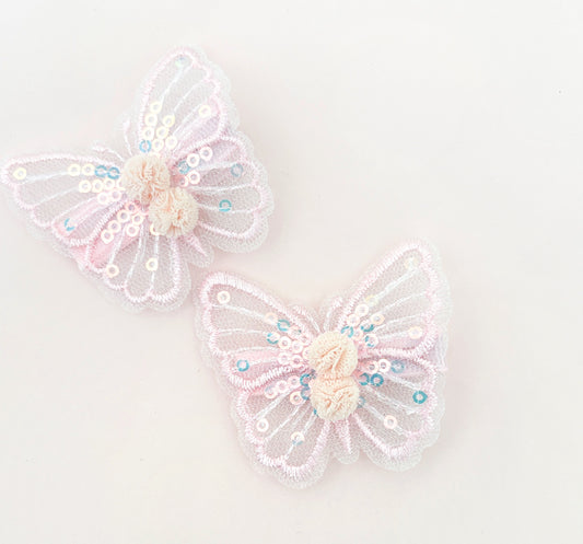 PomPom Sparkles butterfly - single clip or pair