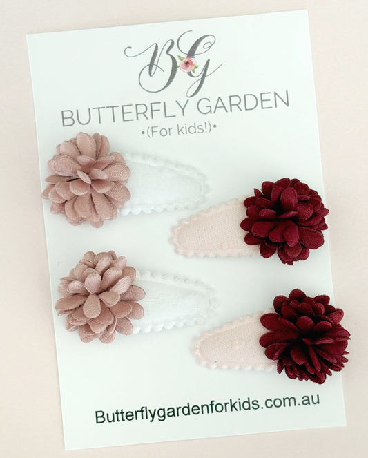 Camellia set of 4 Baby Nonslip Clips