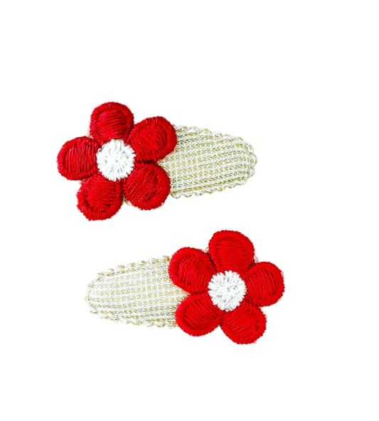 Soft Gold & Poppy Red baby nonslip clips