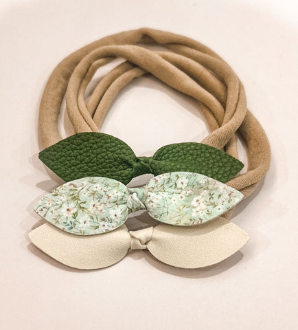 My First Headband - Eloise petite knot bow trio