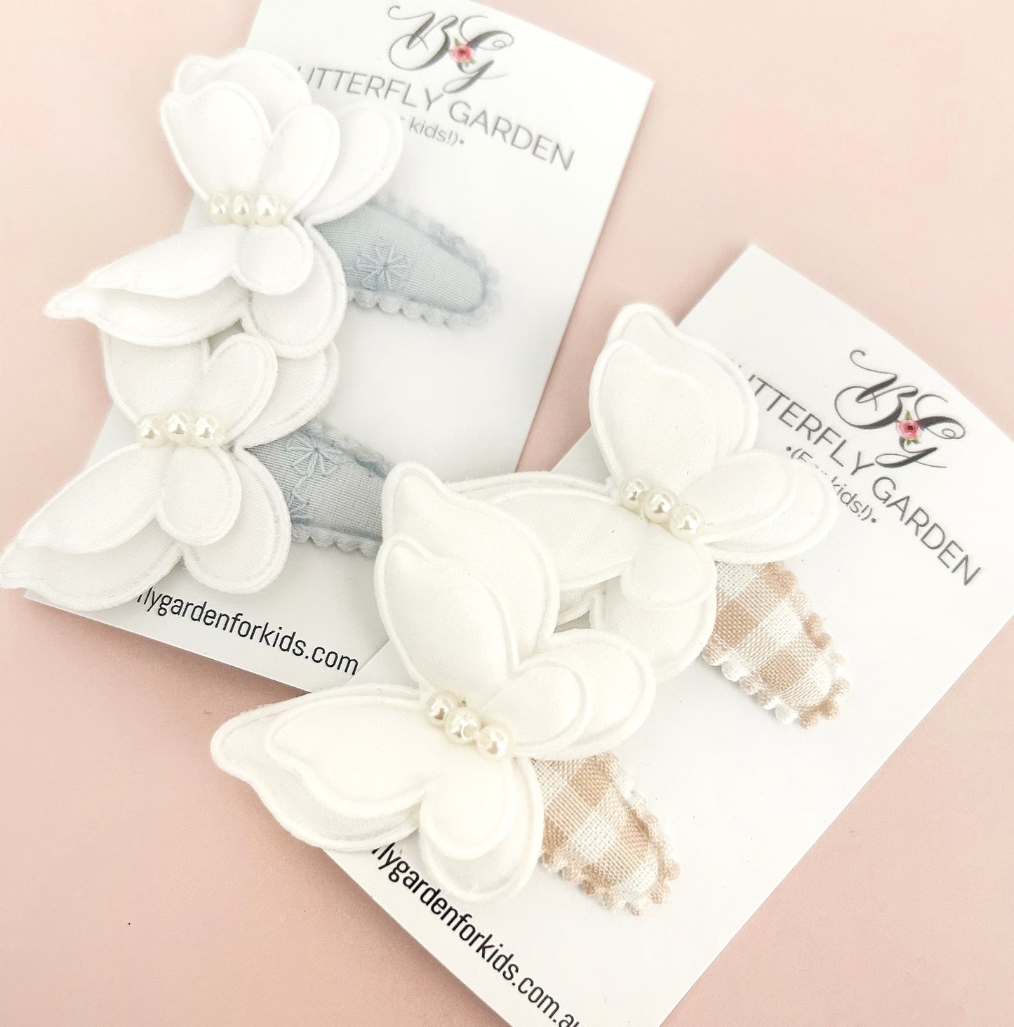 Maeve White baby nonslip clip duo - 2 colours options!