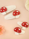Fairy Toadstool fabric snap clip duo - Baby or Girls size