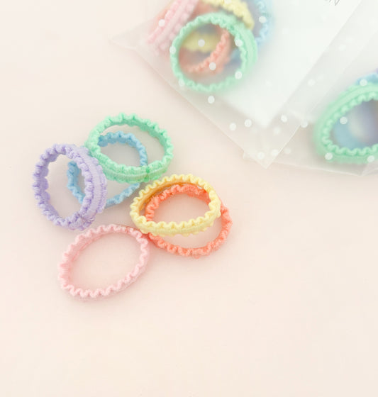 Macaroon mini hair ties - set of 6