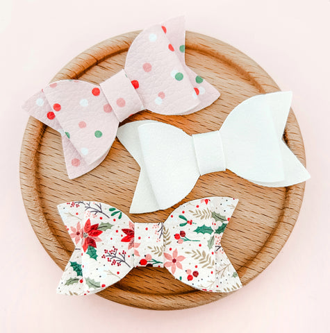 Pink Christmas -  baby nonslip clip trio