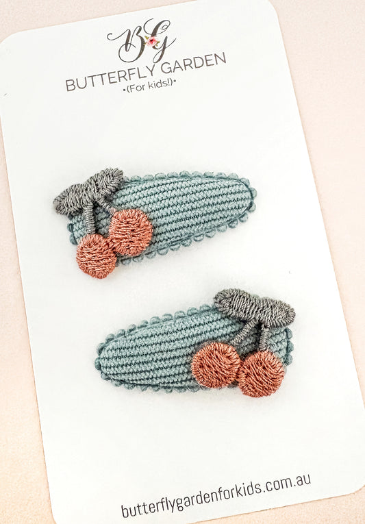 Moody Cherry baby nonslip clip pair