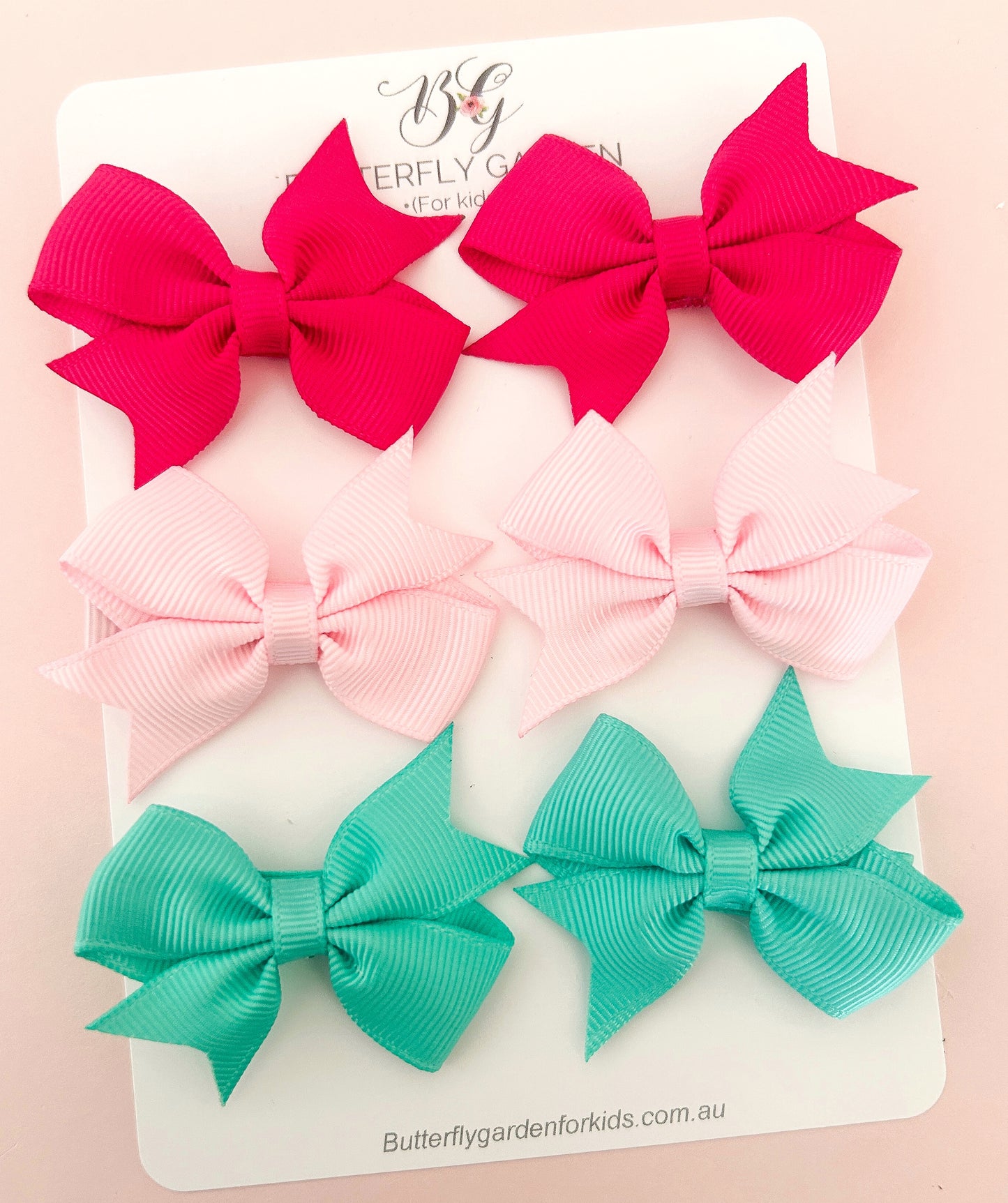 Mini Grace Bows Twinset - nonslip clips Essentials pack - Candy