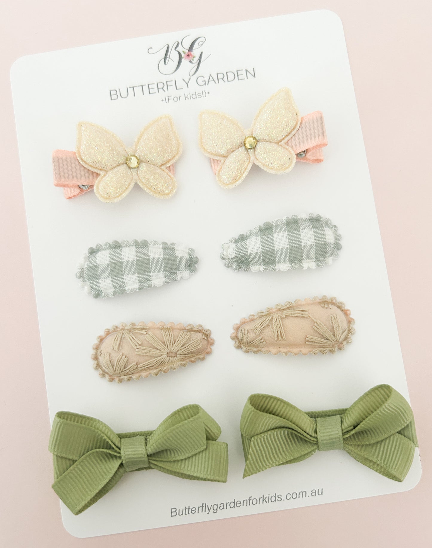 Soft Green Twinset - baby nonslip clips Essentials pack
