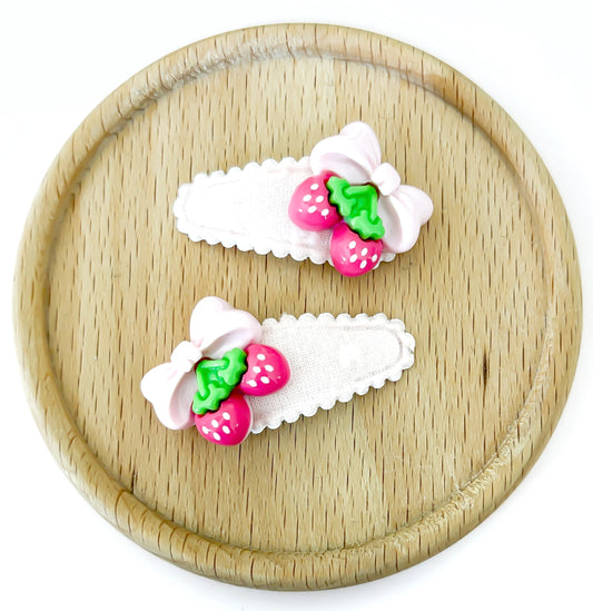 Pink Cherry baby nonslip clip pair