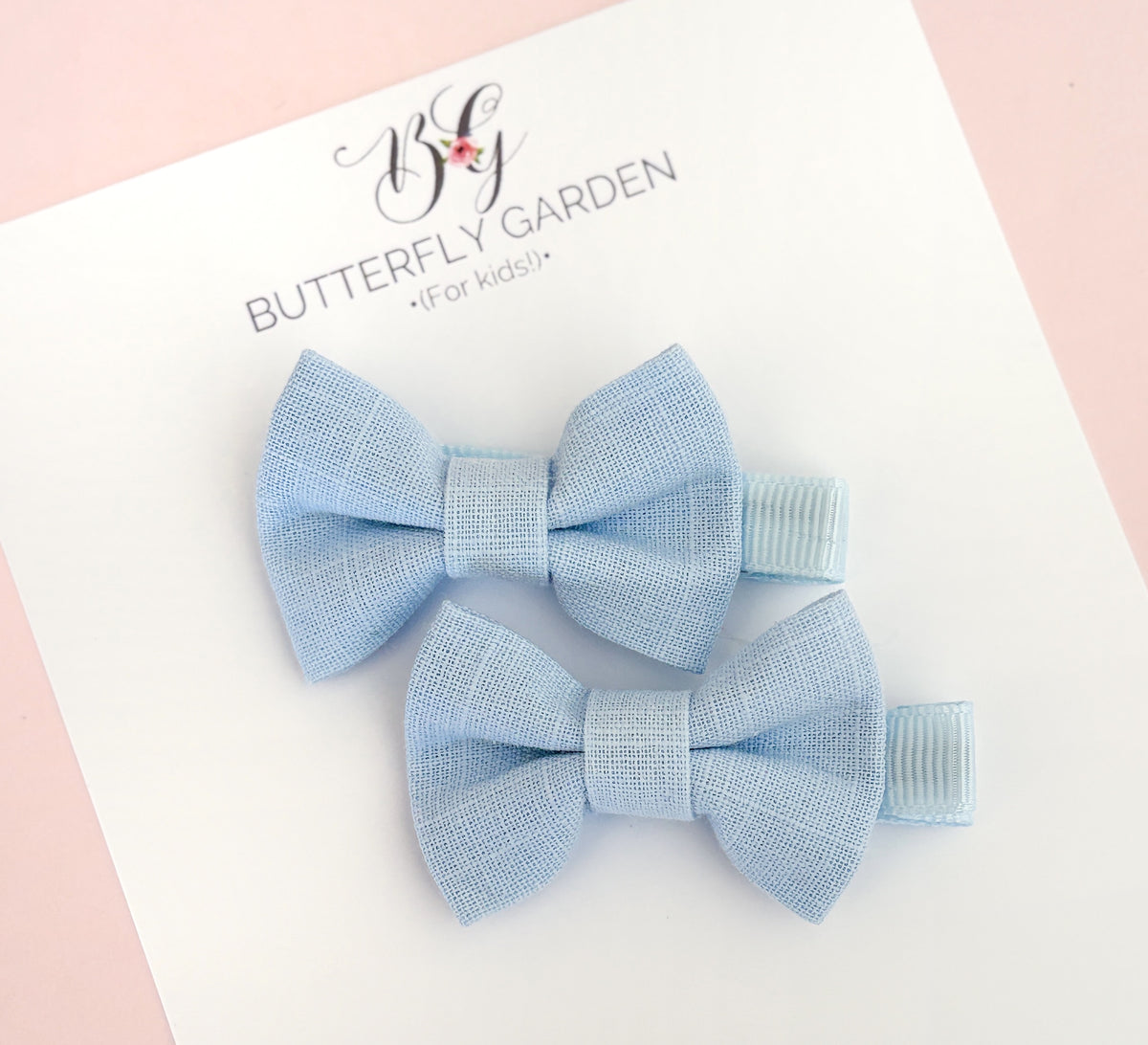 Fairytale Bows pigtail pair clips - Enchanted Sky Blue