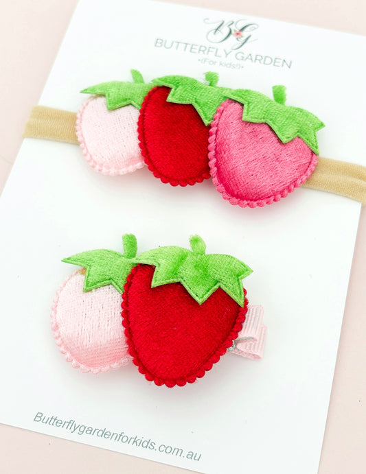 Velvet Berries Nonslip Clip or Stretch Headband