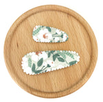 Mini & Me fabric snap clip duo -Hibiscus