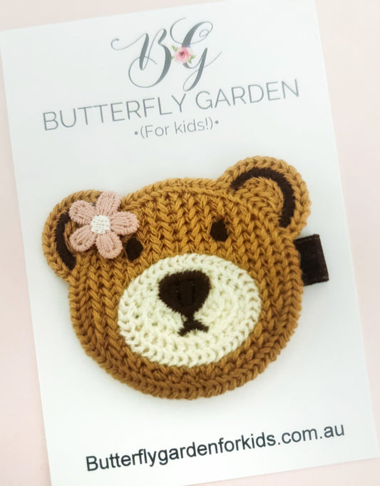 Teddy Bear crochet nonslip clip