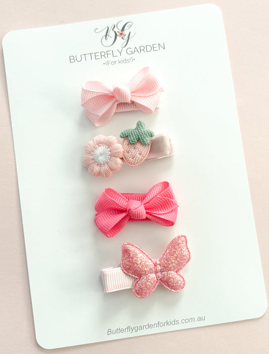 Essentials Baby Nonslip Clip set- Berry Kisses
