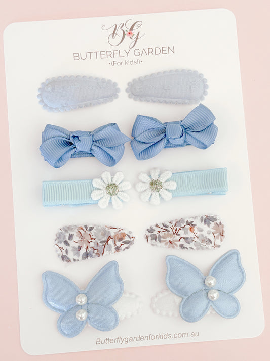 New!  Bluebird Twinset -  Essentials Baby & Toddler Nonslip Hair clips Mega Set