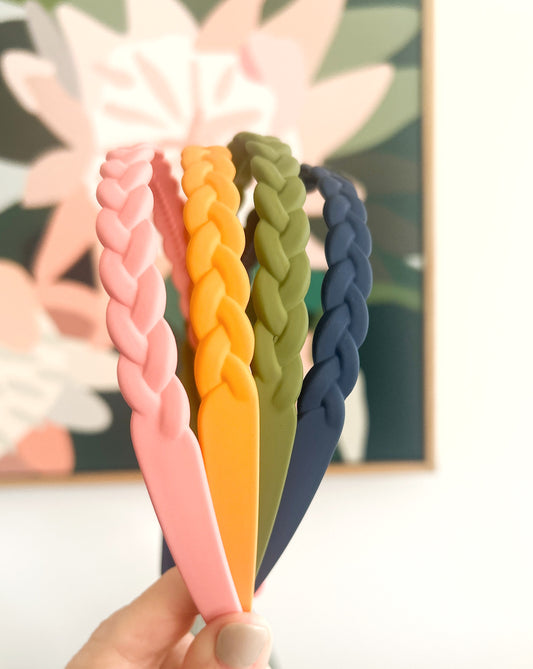 Braided headbands, Summer Fruits collection- 6 colours to choose from