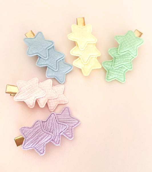 Triple Star clips- 5 colours to choose from!