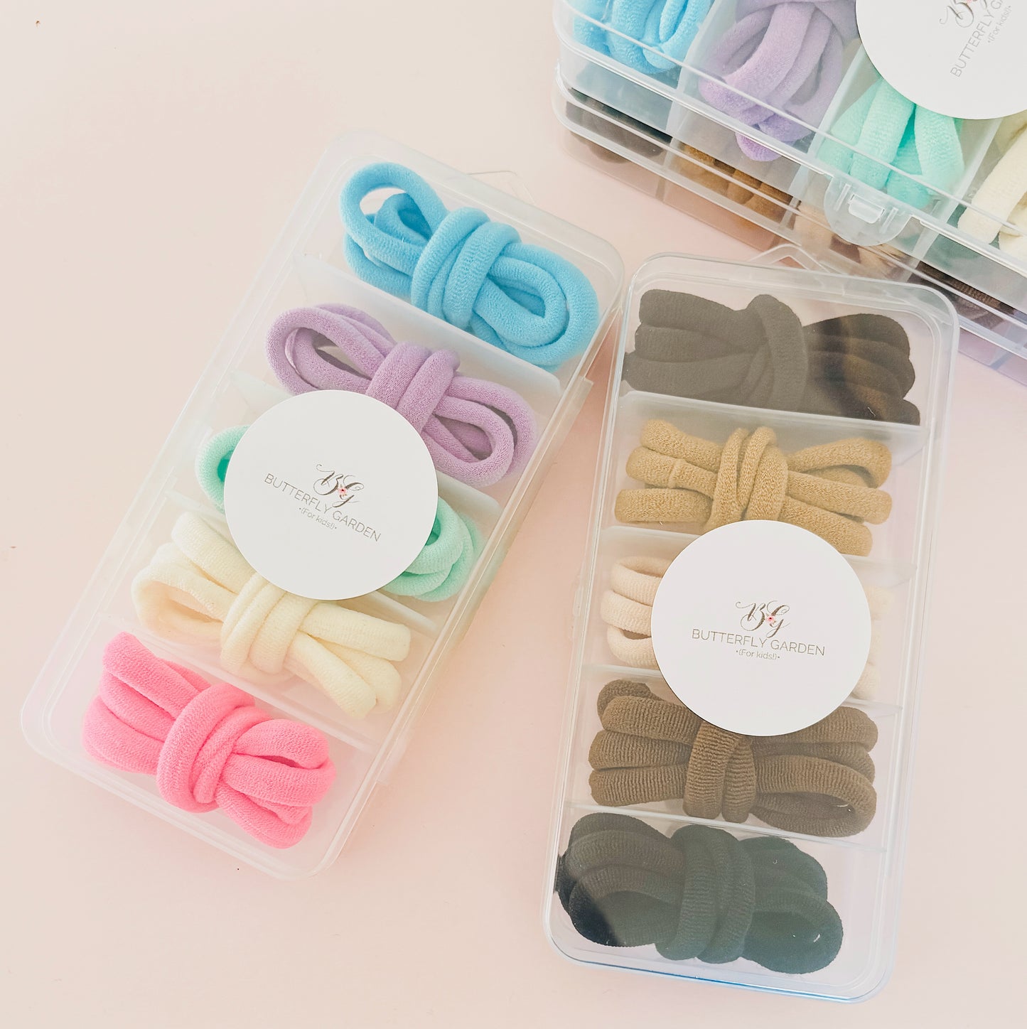 Mega Hair Tie Kit - 25 medium super soft hair ties, 2 colour options