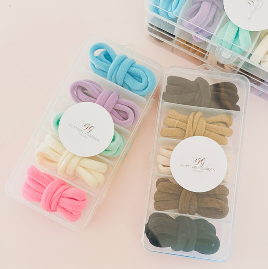 New! Mega Hair Tie Kit - 25 medium super soft hair ties, 2 colour options