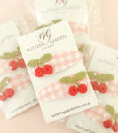 Cherry Bomb fabric snap clip duo