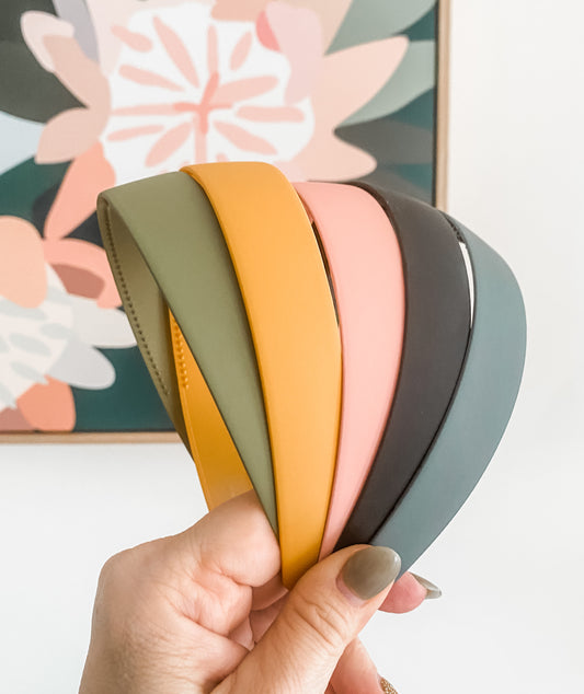 Extra wide solid headband- New Navy & Stone colours!