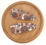 Vintage Boho fabric snap clip duo