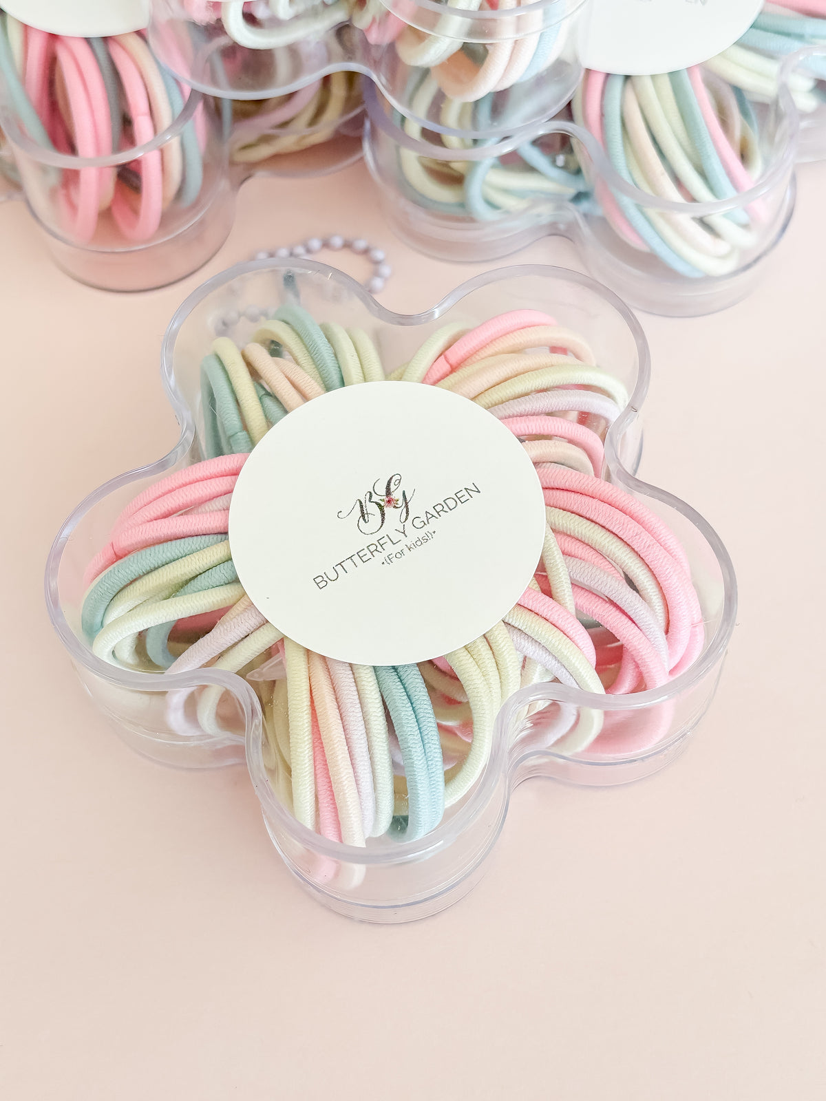 Daisy hair tie gift pack - 60 pastel bands