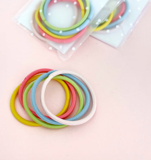 Fruit Salad medium hair ties - set of 5