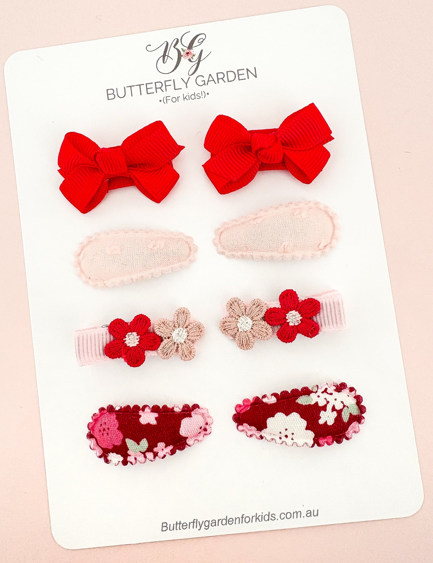 Cherry Red Twinset - baby nonslip clips Essentials pack