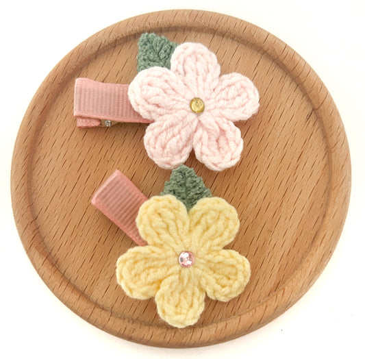 Coral Blossoms Fringe clip duo