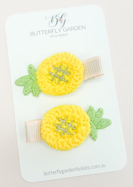 Sunny Pineapple Fringe clips -single or pair