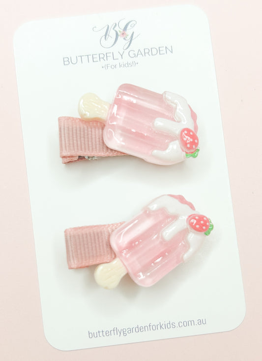 Berry Ice Popsicle fringe hair clips