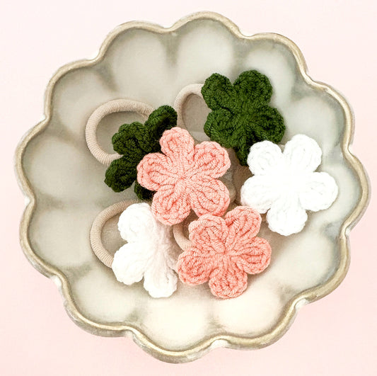 Crochet Bloom Petite Hair Ties - 3 colours