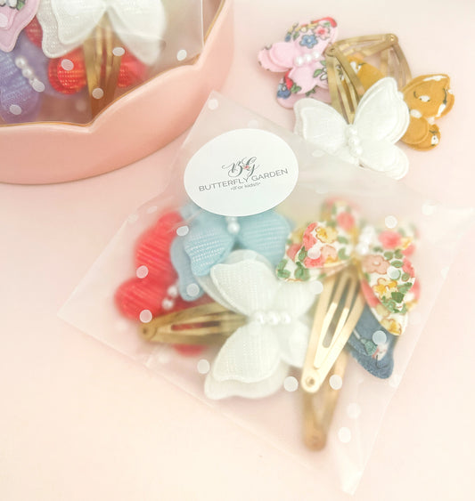 Mixed Pack x 6 Butterfly fringe clips