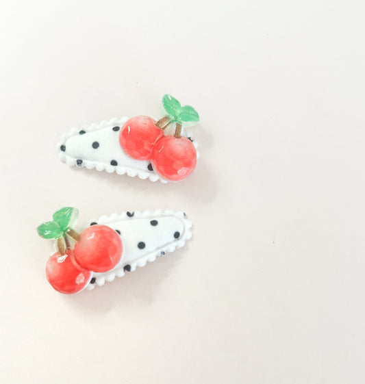 Cherry Polkadot baby nonslip clips