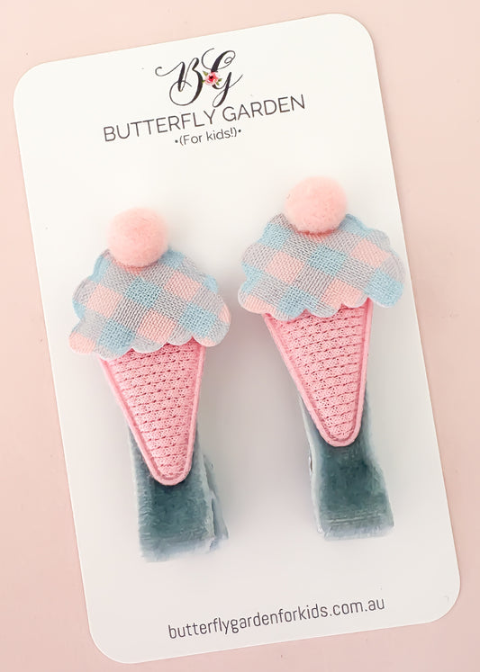 New! Sundae Treat Fringe Clip duo