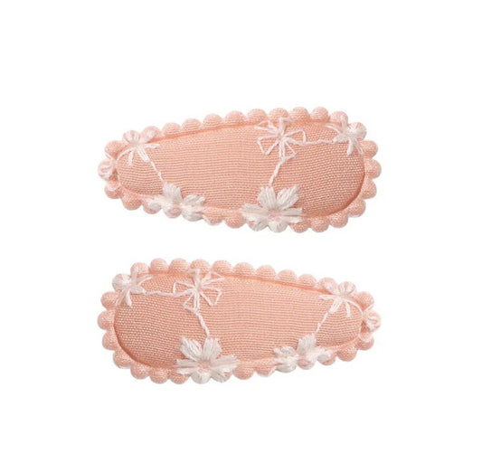 Moody Peach Embroidery Mini Cotton Snaps