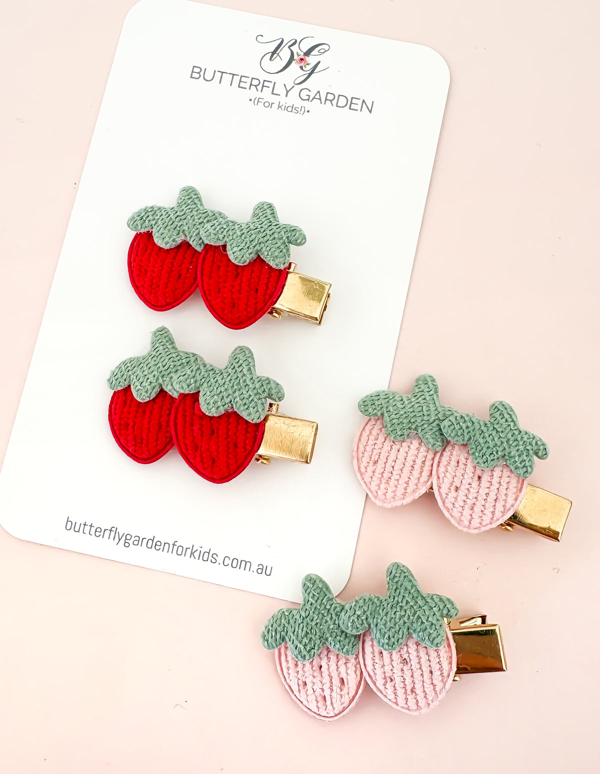 Berry Bliss Fringe Clip duo- Red or Pink