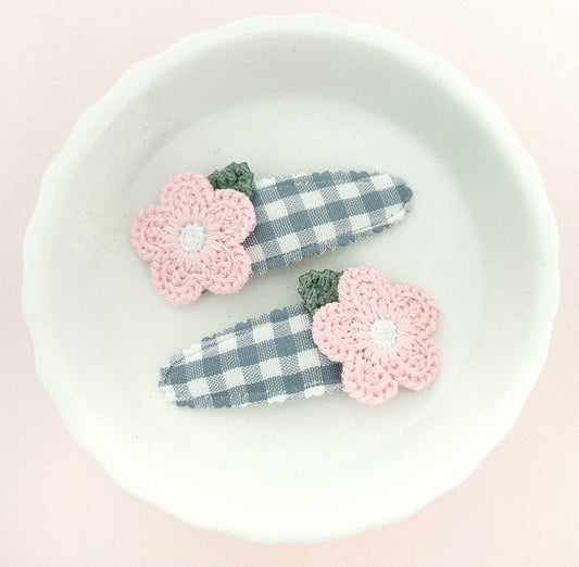 Cottagecore nonslip clips - cotton candy
