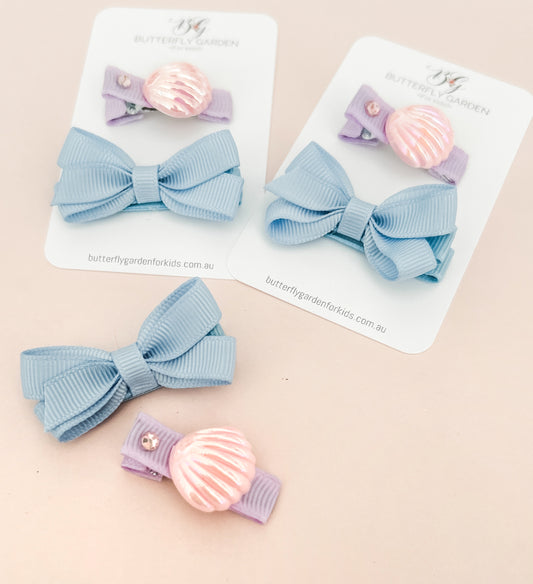 Dreamy Shell Fringe clip duo