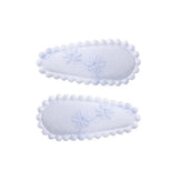 French Blue Embroidery Mini Cotton Snaps