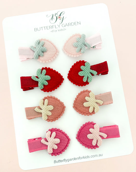 Strawberries Twinset - baby nonslip clips Essentials pack