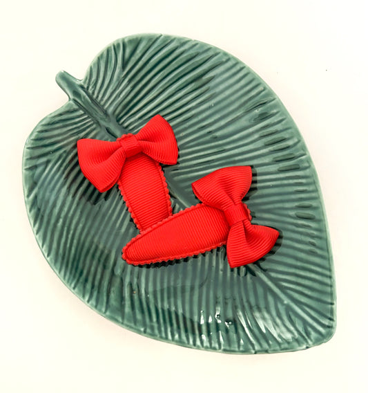 Tilly Bow Clip Duo's - limited edition Red & Soft Green